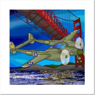 P-38 at Golden Gate Posters and Art